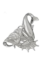 Clevereves 14K White Gold Pendant Dolphins, Starfish, and Shell 9.6 - Gram(s)