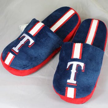 Texas Rangers MLB Team Stripe Slide Slippers - L