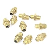 uxcell グリースニップル　グリースニップル継手　10個　ゴールドトーン　8mm直径　おねじストレート