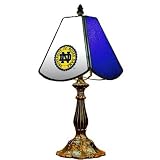 Sports Fan Products 7904STL-NDM NCAA Notre Dame Fighting Irish Mini Stained Glass Table Lamp