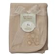 American Baby Company Organic Embroidered Receiving Blanket, Mocha