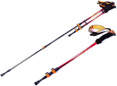 Pioneer Outdoor Ultralight Adjustable 62-135cm Camping Hiking Walking Trekking Stick Carbon Fiber Alpenstock Trekking pole