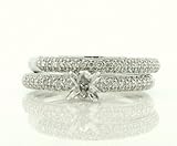 0.54Ct tw Natural Round Diamond Bridal Set (Engagement Ring with Matching Wedding Band) micro set in 14K white Solid Gold (VS - Clarity , GH - Color)