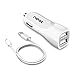 Samsung Galaxy S3 Car Charger 3.1AMP 2-Port USB Cigarette Adapter with 3 feet Micro USB Charging Cable Cord
