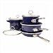 Chantal 7 Piece Enamel-on-Steel Cookware Set, Cobalt Blue Glossy