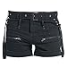 Dressation Womens Steampunk Style Overalls Design Short Pants Black