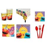 Sesame Street 1st Birthday Party Supplies Tableware for 18 Guests