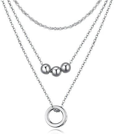 RUINUO Women's Minimalist Series Multi-layer Cubic-Zirconia Strand Necklace (Minimalist)