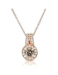 Champagne Diamond and Diamond Pendant 5/8ctw