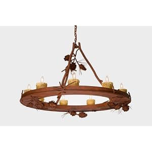 Ponderosa Pine Steel Creek Chandelier (9 Candle Lights)