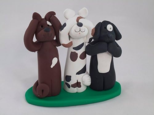 Dog Trio - Hear No, See No, Speak No Evil, Handmade Figurine by GP Originals