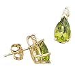 14kt Yellow Gold Tear Drop Peridot and Diamond Fancy Earrings