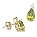 14kt Yellow Gold Tear Drop Peridot and Diamond Fancy Earrings