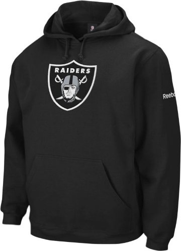 Reebok Oakland Raiders Black Playbook Hoody Sweatshirt (Small)