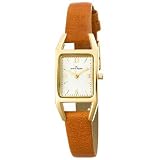 Women Gold Watch, AK Anne Klein Womens Casual Gold-Tone Watch with a Brown Leather Strap
