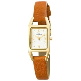 AK Anne Klein Women's Casual Gold-Tone Watch with a Brown Leather Strap #107436SVHY