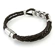Brown Thin Cord Braided Leather Bracelet