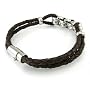 Brown Thin Cord Braided Leather Bracelet
