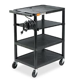 Apollo Multimedia Projector Cart, 35in.H x 24in.W x 18in.D, Black by Apollo