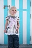 Cup Cake Holiday Mini Baby Kleid S/S Top Sommerkleid Mädchen braun / weiß kariert CM-207-253-CHO