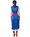 miccostumes Women's Costume Princess Cosplay Outfit Blue Cheongsam with Pants And Red Sash