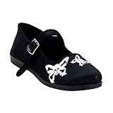 Cute Butterfly Shoes Womens Mary Janes Flats Black
