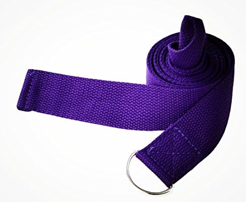 Modi Yoga Strap-8 Foot Yoga Belts &amp; Yoga Straps with Double Stainless Steel Buckle D-ring and Heavy Cotton Webbing for Extra Strength Perfect for Stretching, Holding Poses