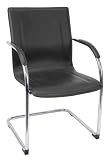 Guest Chair / Visitors Chair - Leather Side Chair - Entrepreneur - 8004BK