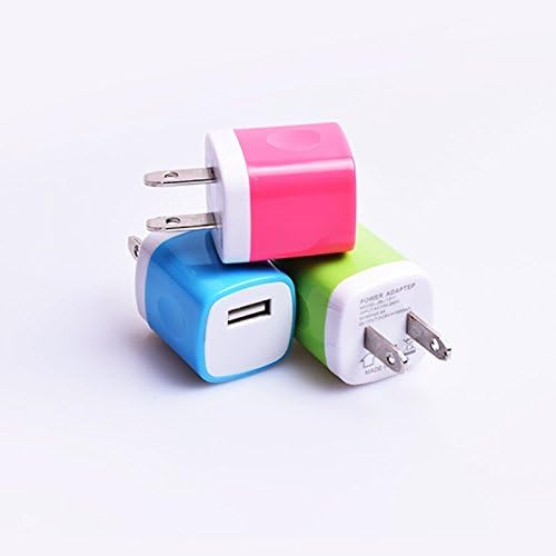 Wall Charger, Weiup [3-Pack] 5V/1.0AMP 1-Port USB Wall Charger Home Travel Plug Power Adapter For iPhone 6/6s 6/6s plus 5S 5 4S, Samsung S7 S6 S5 S4 S3, HTC, LG, Motorola And More(Three Color)