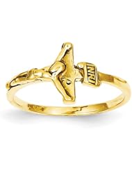 14k Childs Polished Crucifix Ring - Size 4.25 - JewelryWeb