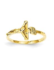 14k Childs Polished Crucifix Ring