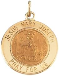 Jesus,Mary,Joseph Medal Pendant 14K Gold Yellow R16322