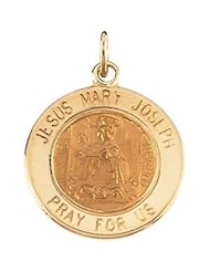 Jesus,Mary,Joseph Medal Pendant 14K Gold Yellow R16322