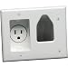 DataComm 45-0021-WH Recessed Low Voltage Cable Plate with Recessed Power (White)