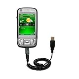 Coiled Power Hot Sync and Charge USB Data Cable w/ Tip Exchange for the HTC TILT - Gomadic Brand