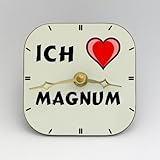 Tischuhr mit Aufschrift Ich liebe Magnum (Vorname/Z