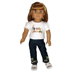 Silly Monkey Top and Jeans. Fits 18 Dolls Like American Girl Doll and Others. by Silly Monkey