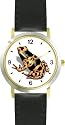 Poison Arrow (Dart) Frog Animal - WATCHBUDDY&reg; DELUXE TWO-TONE THEME WATCH - Arabic Numbers - Black Leather Strap-Children's Size-Small ( Boy's Size & Girl's Size )