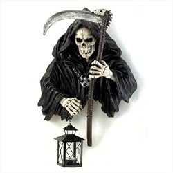 Grim Reaper Holding Candle Lantern