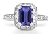 2.00 Ct 18k Emerald Cut Tanzanite and Diamond Ring