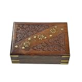 Birthday Gifts for Women A Beautiful Handmade & Intricately Carved Wooden Jewelry Box With Brass Inlay