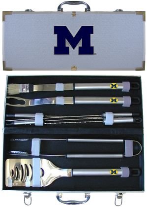 NCAA Michigan Wolverines 8pc. BBQ Set w/Case