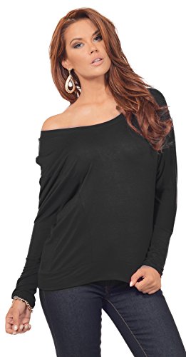 Women's Casual Scoop Neck Dolman Long Sleeve Rayon Jersey Top