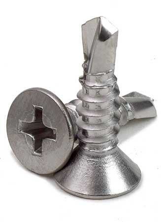 Stainless Steel 410 Flat Hd Phillips Sheet Metal Screw #6, 1.25 L (Pack of 100)