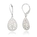 10k White Gold Filigree Teardrop Diamond Earrings (1/4 cttw, I-J Color, I2-I3 Clarity)