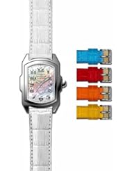 Invicta Lupah Womens 16170 White Heart Dial Interchangeable Leather Strap Set Watch