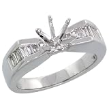 14k White Gold Semi Mount Diamond Ring, w/ 0.40 Carat Baguette Diamonds, 3/16 in. (5mm) wide, size 8.5 41oE7qr8FNL. SL160 14k White Gold Semi Mount Diamond Ring, w/ 0.40 Carat Baguette Diamonds, 3/16 in. (5mm) wide, size 8.5