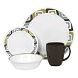 Corelle Livingware 16-Piece Dinnerware Set, Service for 4, Squared