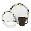 Corelle Livingware 16-Piece Dinnerware Set, Service for 4, Squared