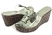 TORY BURCH Tess Metallic Wedge Slide Drk Wood/Clear, Size 10.5